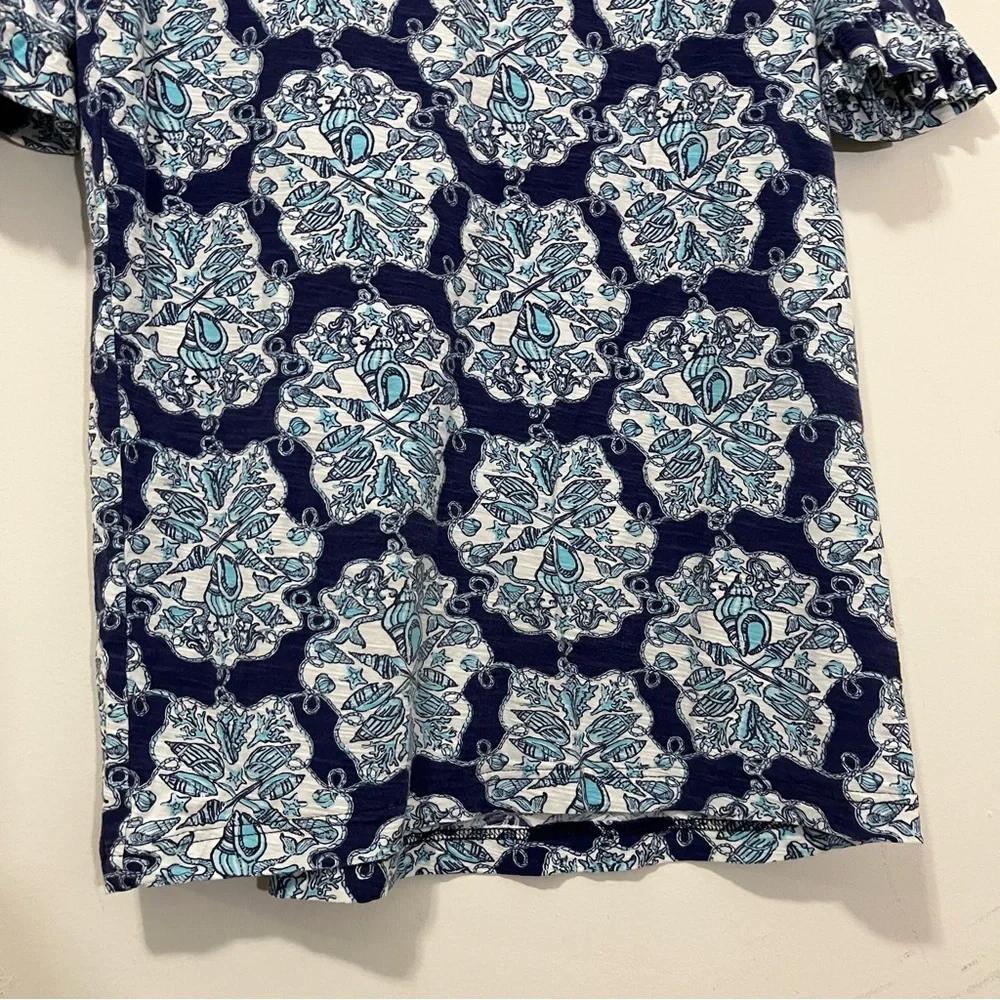 Lilly Pulitzer Tunic Dress XS Hey Sailor Mermaid Print Shift Seashells Nautical